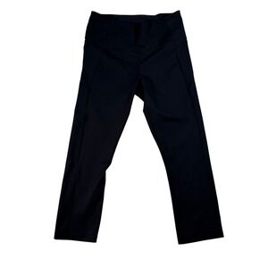 Under Armour Womens Black Athletic Cropped Leggings Fitted Stretch Medium
